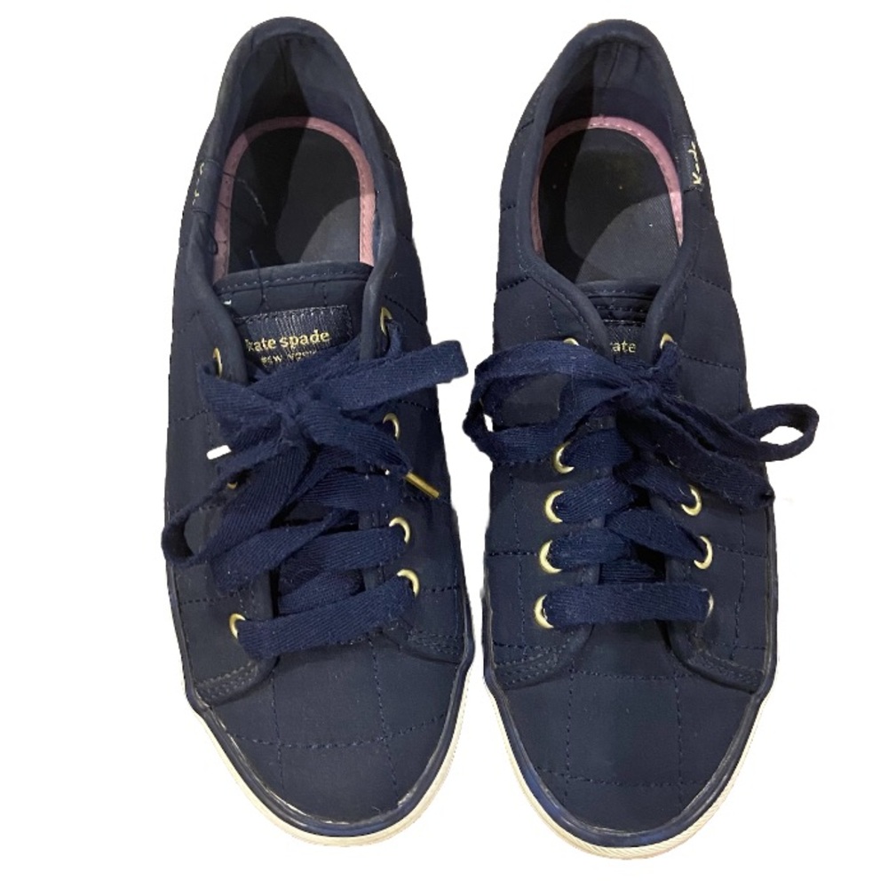 Keds X Kate Spade Kickstart Sneakers Navy Gold Size 6.5
